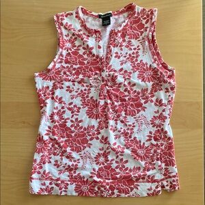 EDDIE BAUER Red and White Fitted Tank Top
